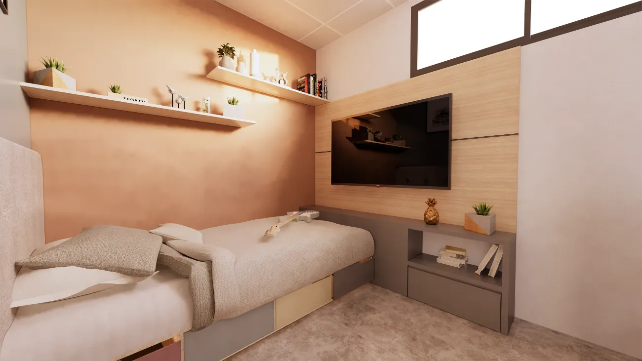 Dormitorio secundario del modelo Bromelia