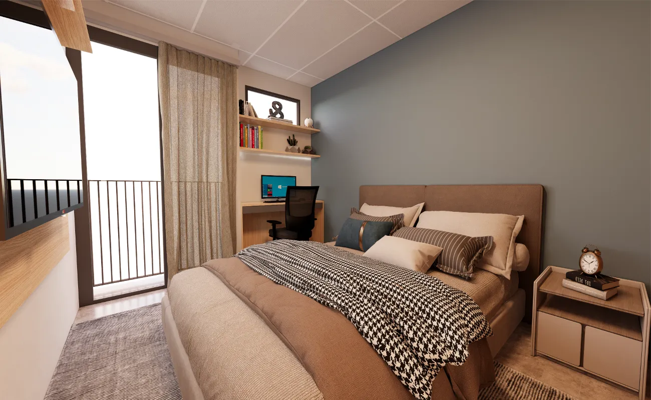 Dormitorio máster del modelo Bromelia